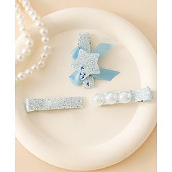 Babyhug Hair Pins And Clips With Shimmer & Pearl Free Size - Gold