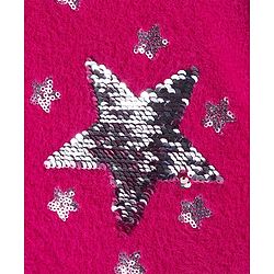 Babyhug Knit Extra Soft Hairy Eyelash Yarn Full Sleeves Reversable Sequinned Star Designed Pullover - Dark Pink