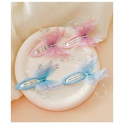 Babyhug Cute Butterfly Hair Clips - Pink&Blue