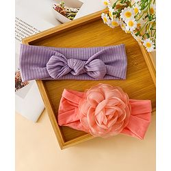 Floral Bow Stretch Baby & Kids Headband - Pink & White