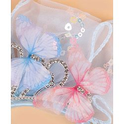 Babyhug Hair Band With Bow Applique - Blue