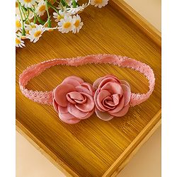 Babyhug Free Size Headbands With Floral Applique - Red