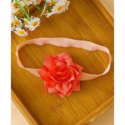 Babyhug Free Size Hedbands With Floral & Bow Applique - Orange
