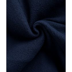 Babyhug Woven Heavy Polyfill Winter Wear Hooded Romper With Animal Print - Navy Blue