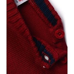 Babyhug Knit Full Sleeves Stripped Sweater Set - Red Navy Blue