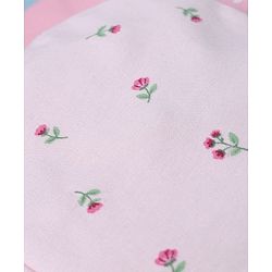 Babyhug 100% Cotton Interlock Knit Caps with Knot with Floral Polka Dots Print Pack of 2 Pink & Light Pink - Diameter 13 cm