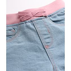 Babyhug Denim Full Length Ribbed Waist Jeans With Stretch - Navy Blue