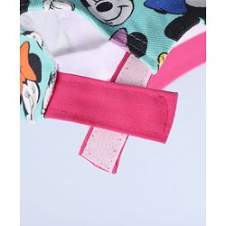 Babyhug Disney Cotton Woven Summer Cap With Minnie Mouse Graphics Sea Green - Diameter 18 cm