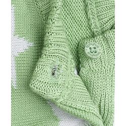 Babyhug Knit Sweater and Pant with Full Sleeves and Star Design in Limegreen