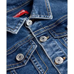 Babyhug Cotton Lycra Full Sleeves Denim Jacket - Light Blue