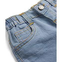 Babyhug Denim Full Length Slim Fit Washed Jeans With Stretch - Dark Blue