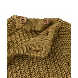 Babyhug Female Knit Full Sleeves Sweater Set with Striped Design - White