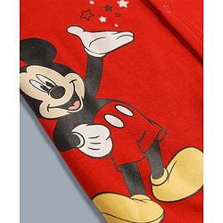 Babyhug Disney 100% Cotton Interlock Knit Full Sleeves Jhablas with Mickey Mouse Print Pack of 3 - Red Peach White