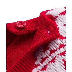 Babyhug Knit Full Sleeves Christmas Theme Printed Sweater Set - Red