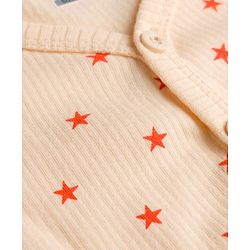 Babyhug Knit Full Sleeves Front Open Thermal Inner Wear Set with star Print - Light Peach