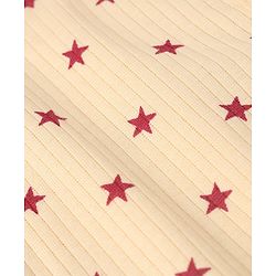 Babyhug Cotton Mix Knit Full Sleeves Vest and Pant Thermal Set with Full Length and Star Print in Light Peach