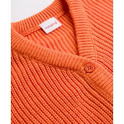 Babyhug Knit Full Sleeves Solid Colour Front Open Sweater - Orange