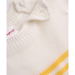 Babyhug Knit Full Sleeves Sweater and Pant Set with Stripes - Blue