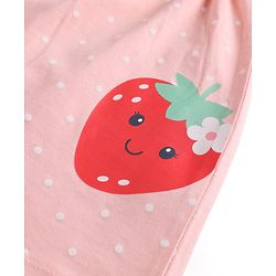 Babyhug Knit Half Sleeves Shrug With Strawberry Printed Frock - Pink