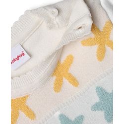 Babyhug Full Sleeves Knit Pullovers With Star Design - White