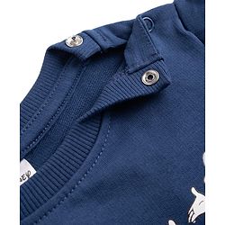 Babyhyug Disney 100% Cotton Terry Knit Full Sleeves T-Shirt & Jogger Set Mickey & Donald Print - Navy Blue