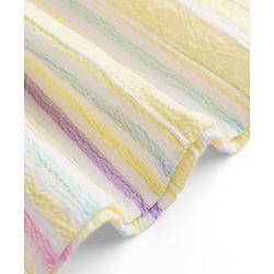 Babyhug Cotton Woven Frill Sleeves Striped One Piece Dresses - Yellow