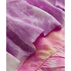 Babyhug Rayon Woven Sleeveless Tie & Dye Effect Frock with Bow Applique - Pink & Purple