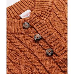 Babyhug Knit Full Sleeves Pullovers With Cable Knit Design - Ivory