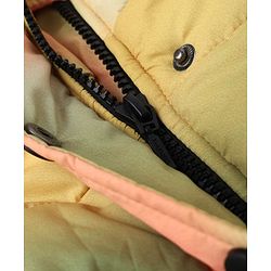 Babyhug Woven Padded Quilted Hooded Winter Jacket with Front Open & Full Sleeves with Tie-Dye Print - Yellow