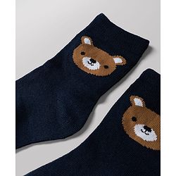 Cute Walk by Babyhug Non Terry Knit Anti-bacterial Ankle Length Striped Socks With Animal Design Pack of 3 - Black, White & Yellow