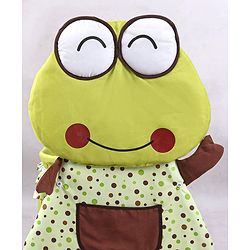 Babyhug Froggy Print Cradle with Mosquito Net and Swing Lock function - Green| Storage Basket| Wheels with Lock| Easy Assembly