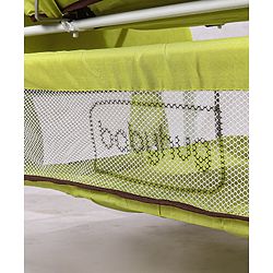 Babyhug Froggy Print Cradle with Mosquito Net and Swing Lock function - Green| Storage Basket| Wheels with Lock| Easy Assembly