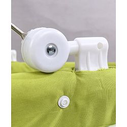 Babyhug Froggy Print Cradle with Mosquito Net and Swing Lock function - Green| Storage Basket| Wheels with Lock| Easy Assembly