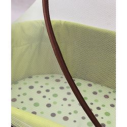 Babyhug Froggy Print Cradle with Mosquito Net and Swing Lock function - Green| Storage Basket| Wheels with Lock| Easy Assembly