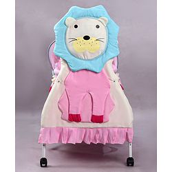 Babyhug Lion Print 2 in 1 Cradle cum bassinet with Mosquito Net and Swing Lock function - Pink
