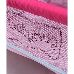 Babyhug Lion Print 2 in 1 Cradle cum bassinet with Mosquito Net and Swing Lock function - Pink