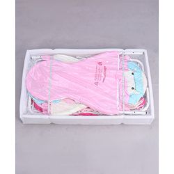 Babyhug Lion Print 2 in 1 Cradle cum bassinet with Mosquito Net and Swing Lock function - Pink