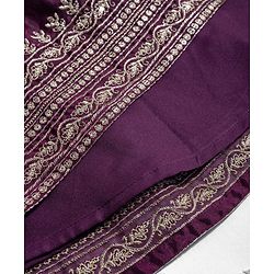 Babyhug Woven Sleeveless Floral & Elephant Embroidered Long Choli Lahenga Set with Dupatta - Wine