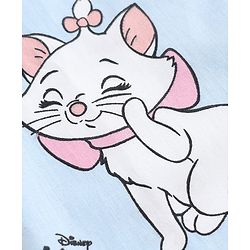 Babyhug Disney 100% Cotton Poplin Woven Full Sleeves Co-ord Shirt & Pajama Night Suit with Marie Graphic Print - Blue