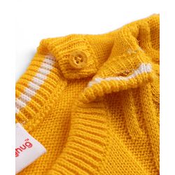Babyhug Knit Full Sleeves Solid Sweater Set - Yellow
