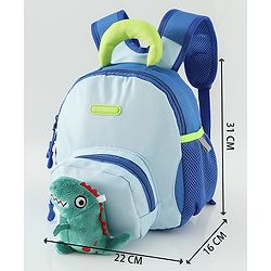 Babyhug Free Size Fashion Backpacks with Dragon Applique - Blue