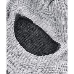 Babyhug Knit Solid Reversible Monkey Cap Light & Dark Grey - Diameter 10 cm