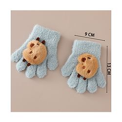 Babyhug Gloves with Bear Applique - Beige