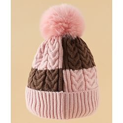 Babyhug Woollen Cap & Muffler With Bear Applique in Red -Diameter 17.5 cm