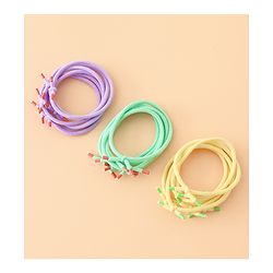 Babyhug Hair Rubber Bands Green/Light Yellow/Purple Free Size Girl