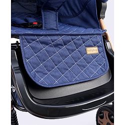 Babyhug Landscape Stroller with Reversible Handle Blue| Multi-Recline Backrest| UV Protection Canopy| 5-Point Harness| All-Wheel Suspension| Swivel Wheels| Trolley-Style Pull Handle| Linked Brake