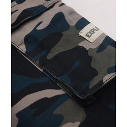 Babyhug Twill Woven Full Length Camouflage Trousers with Stretch & Pockets - Beige & Brown