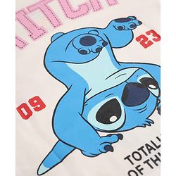 Babyhug Disney 100% Cotton Single Jersey Knit T-Shirts with Full Sleeves and Stitch Print in White