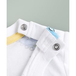 Babyhug Single Jersey Knit Half Sleeves T-Shirt & Shorts Set With Dino Print - White