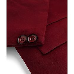 Babyhug Woven Full Sleeves Party Suit With Bow - Maroon